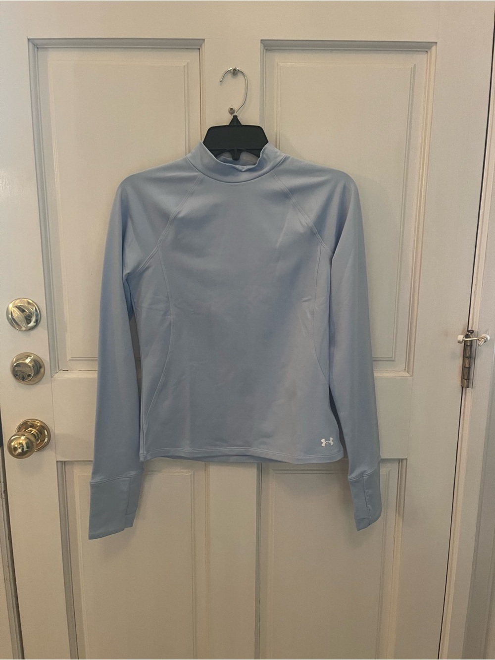 Under Armour Pale Blue Long-Sleeve Mock Neck Performance Top